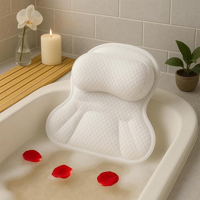 Luxury Bath Pillow for Tub – 4D Air Mesh Cushions by Hokdi