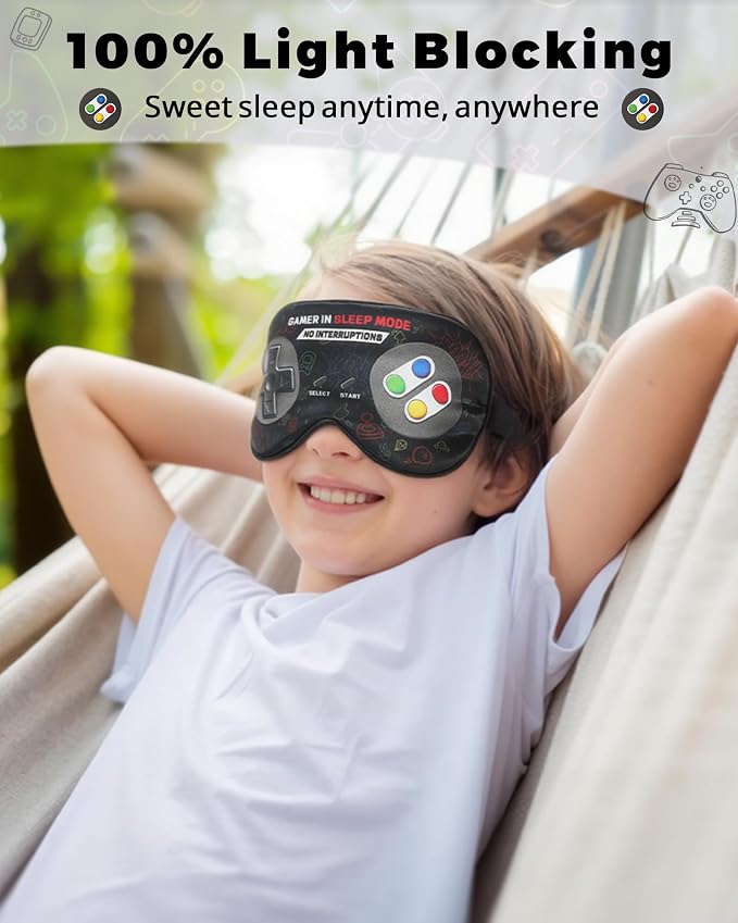 BeeVines 2 Pcs 100% Mulberry Silk Sleep Mask, Game Themed Eye Mask - Image 6