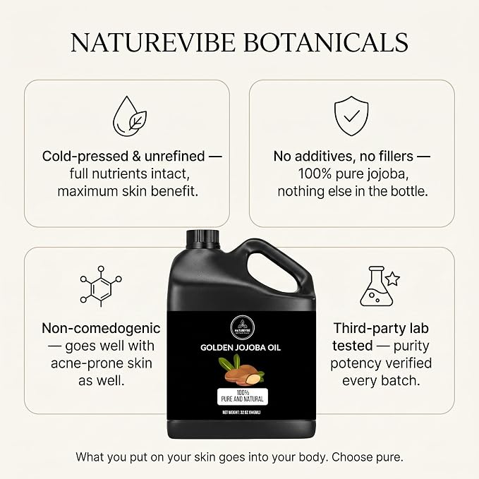Naturevibe Botanicals Golden Jojoba Oil 32 oz – 100% Pure, Cold-Pressed - Image 6