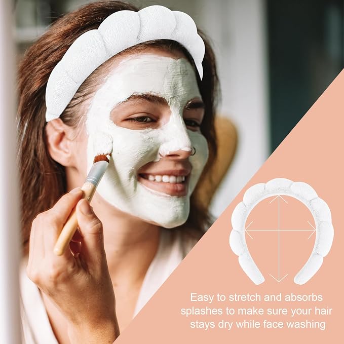 3 Pack Spa Headbands for Washing Face, Skincare & Makeup, Terry Cloth Headbands - Image 3
