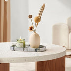 WORHE Natural Marble Vanity Tray Luxury Oval Stone Trays - Image 5