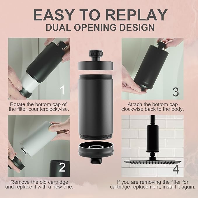 Metal Durable High Flow Shower Filter, 90% dechlorination effect, adsorbs heavy - Image 6