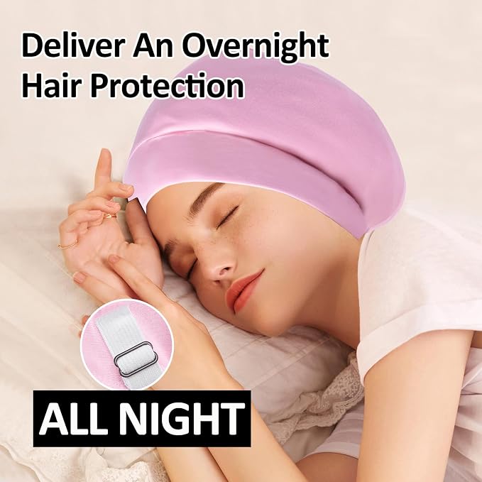 Satin Bonnet Silk Lined Sleep Cap- Adjustable Hair Cover - Image 7
