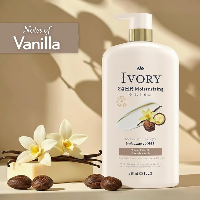 Ivory Hand & Body Lotion + Body Wash Bundle, Oatmilk Scent, 24hr Moisturizing & - Image 6