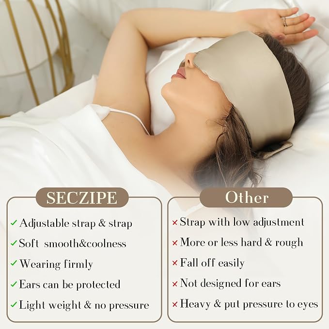 SECZIPE 100% Mulberry Silk Sleep Mask Eye Mask - Image 7