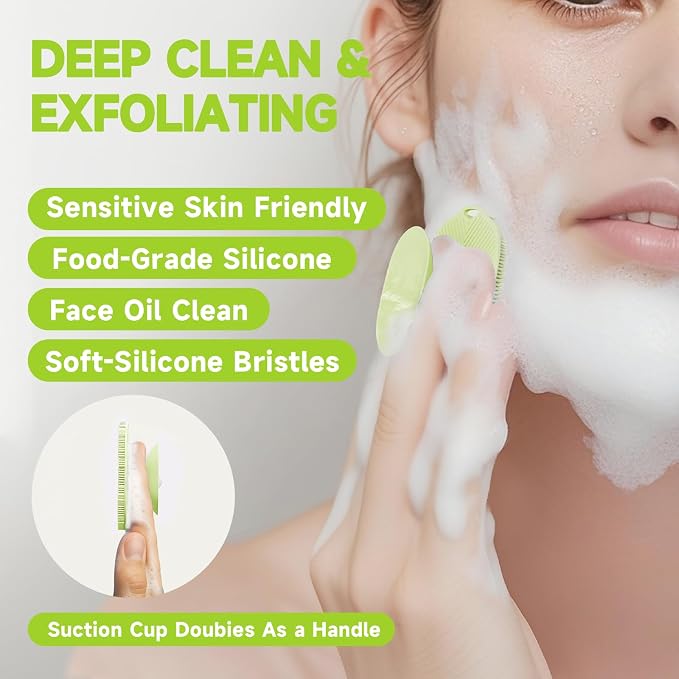2 PCS Face Scrubber, Soft Silicone Face Exfoliator - Image 2