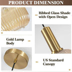 KCO Lighting Amber Glass Globe Pendant Light Mid Century Modern Kitchen Island - Image 3