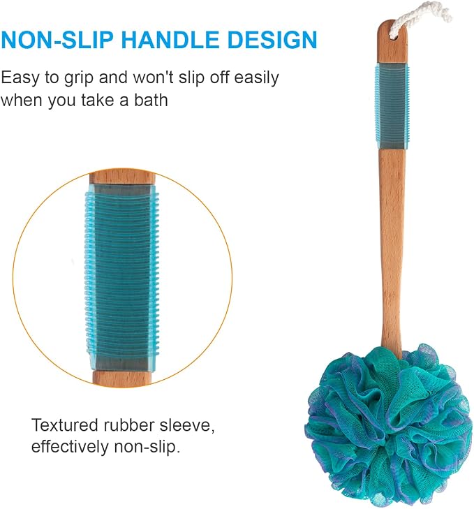 AmazerBath Shower Sponge Loofah Back Scrubber, PE Soft Mesh Loofah Body Scrubber - Image 3