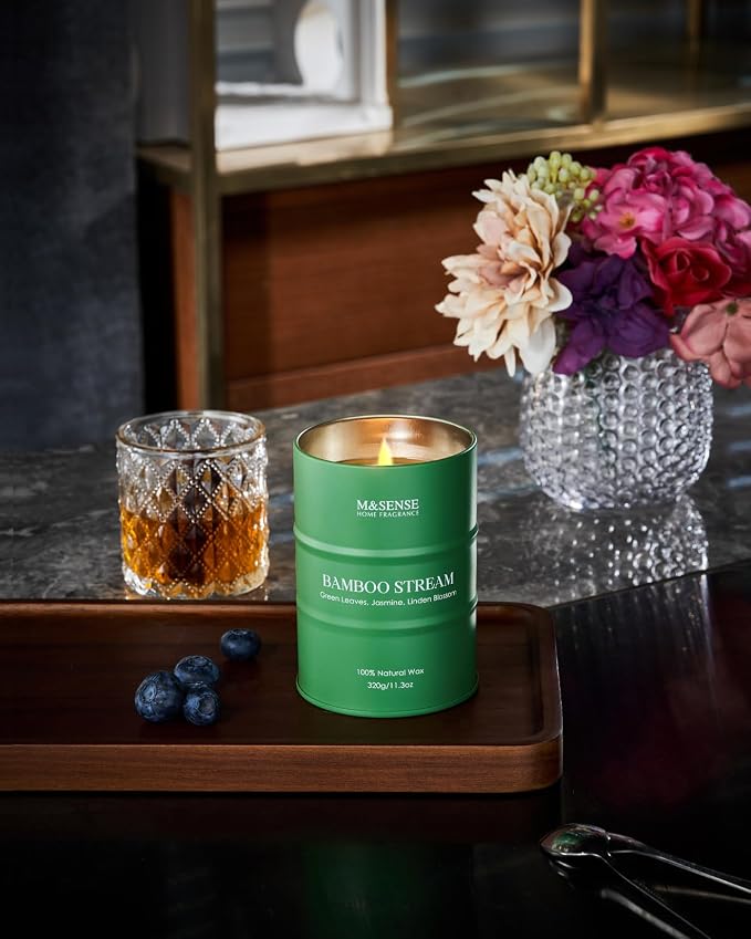 M&SENSE Bamboo Scented Candles Natural Non Toxic, Aromatherapy Candle - Image 2