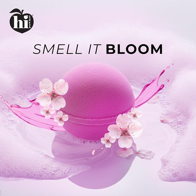 Hi Peach Layne Cherry Blossom Bath Bombs 12-Pack – Vegan, Clean Beauty Spa Gifts - Image 4