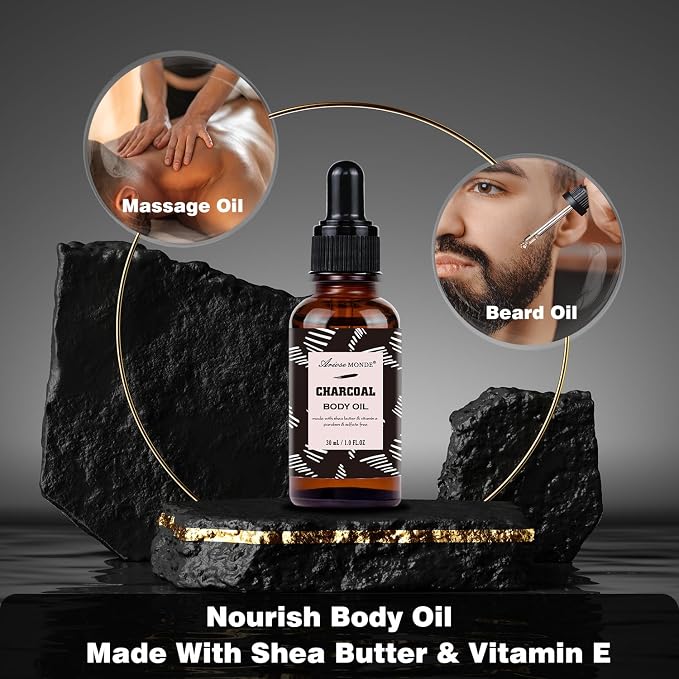 Father Day Gift for Men Spa Gifts for Men, Charcoal Bath and Body Gift Set for - Image 4
