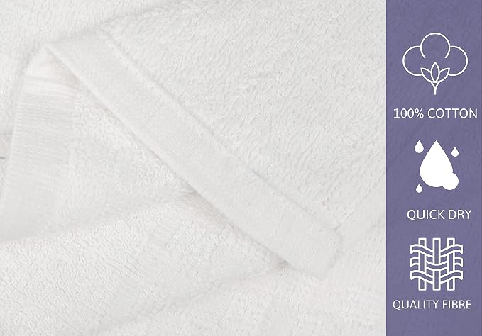 ZUPERIA 7-Pack White Bath Towels - Image 3