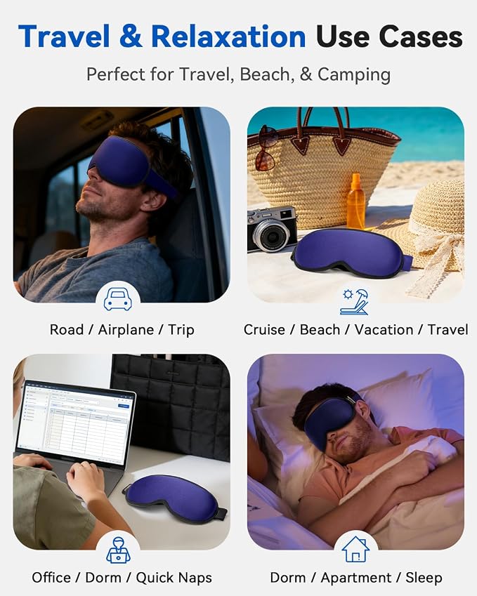 Weighted Blackout Sleep Mask, 3D Contoured Zero Eye Pressure, Lash-Friendly - Image 8