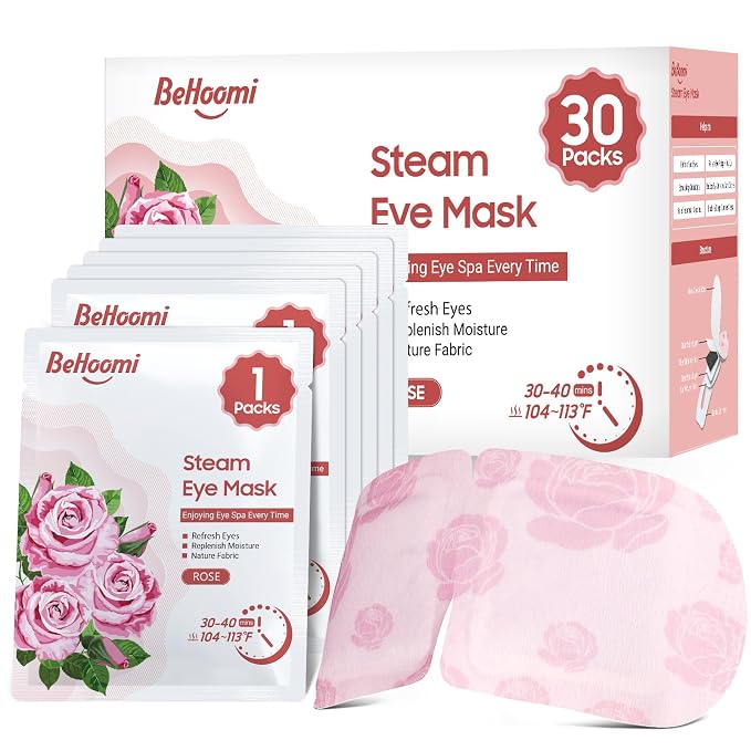 BeHoomi 30Packs Steam Eye Mask, Heated Eye Mask Warm Compress by BeHoomi