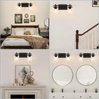 2-Lights Bathroom Vanity Lights, Matte Black Vanity Light Fixtures Over Mirror - Image 7