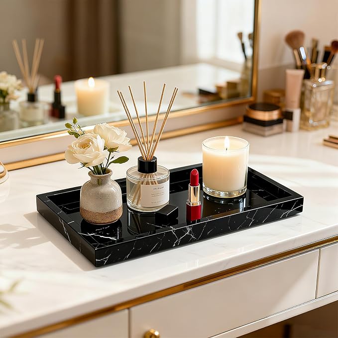 Pure Natural Marble Tray for Bathroom, Sink. Cosmetics, toiletries, etc. can be - Image 6