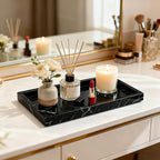 Pure Natural Marble Tray for Bathroom, Sink. Cosmetics, toiletries, etc. can be - Image 6