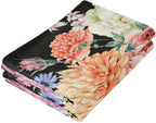Peony Floral Black Hand Towels for Bathroom Set of 2, Vintage Blooming Flower - Image 7