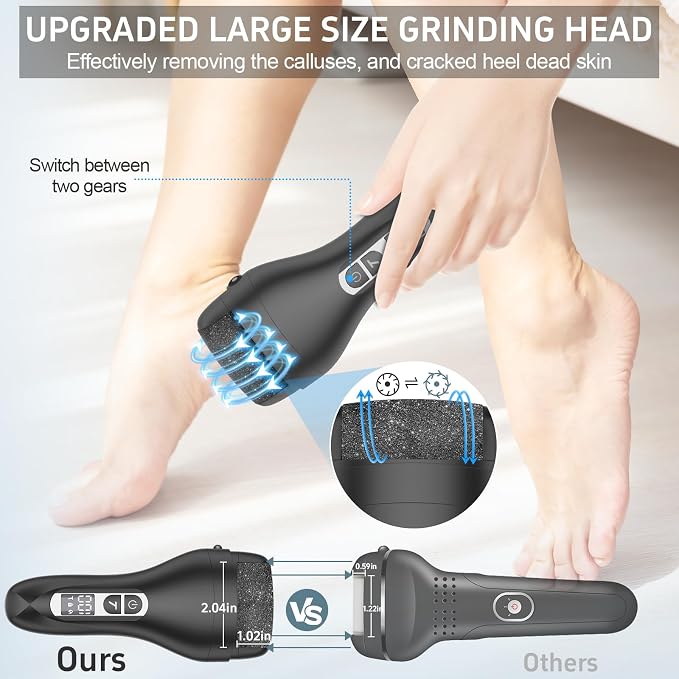 Electric Callus Remover for Feet, Professional Pedicure Kit Rechargeable Foot - Image 3
