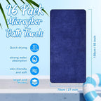 SmoothNovelty 16 Pack Microfiber Bath Towels Bulk 27'' x 60'' Oversized Beach - Image 2