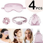 4Pcs Silk Sleep Masks Satin Eye Mask Silky Eyes Cover Blindfold Eyeshade - Image 2