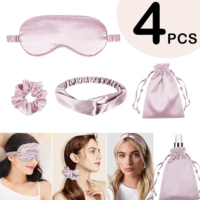 4Pcs Silk Sleep Masks Satin Eye Mask Silky Eyes Cover Blindfold Eyeshade - Image 2