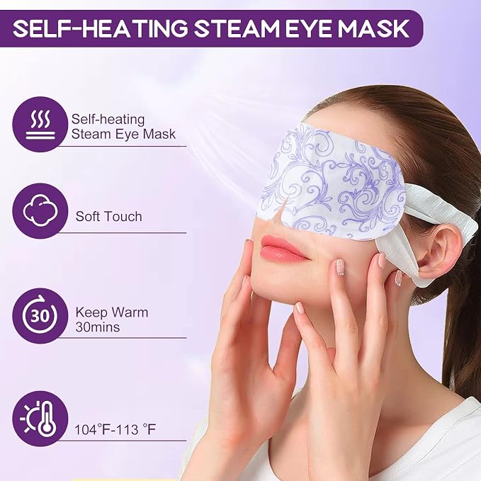 XPCARE 24 Pack Steam Eye Masks for Dry Eyes, Self Heated Steam Warm Eye Mask - Image 3