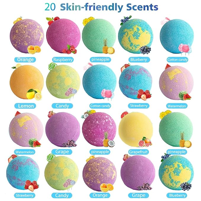 Bath Bombs for Kids with Surprise Inside for Girls Boys Toddlers, 20 Pack - Image 3