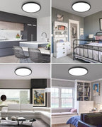 slochi 6PACK LED Black Flush Mount Ceiling Light Fixture, 12Inch 28W Ceiling - Image 6