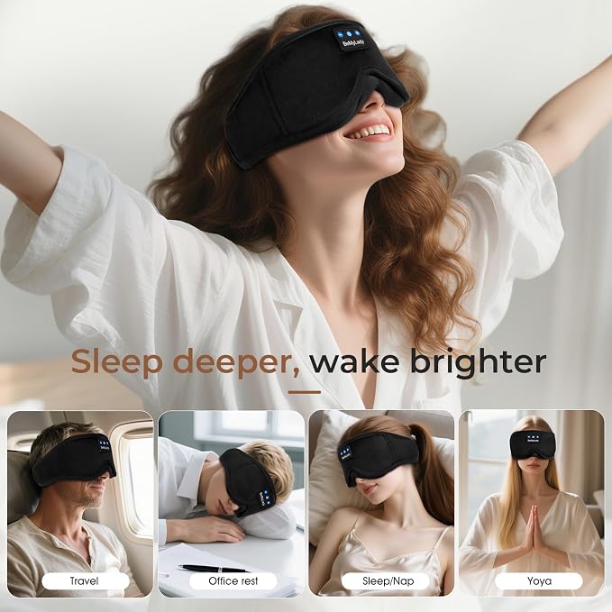 Sleep mask Headphones, 100% Blackout 3D Zero Eye Pressure Bluetooth Sleep mask - Image 7
