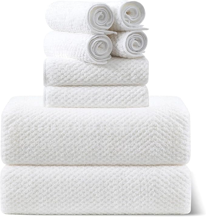 Smuge 8pcs Bath Towel Set, 2 Extra Large Bath Towel Sheets, 2 Hand Towels and 4 by Smuge