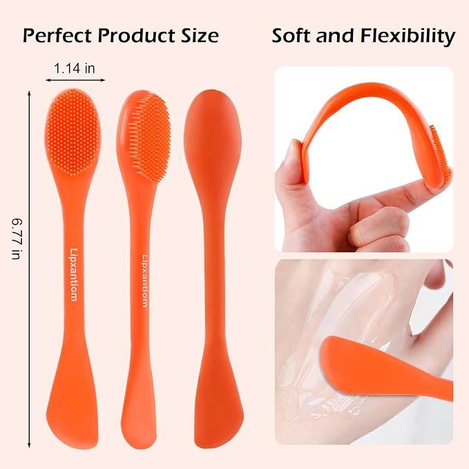 3 Pcs Silicone Facial Cleansing Brush, 2 in 1 Face Mask Applicator and Pore - Image 5