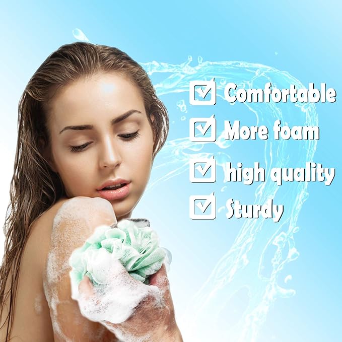 Loofah Sponge Pack of 4, Deep Cleansing Body Scrubber - Image 6