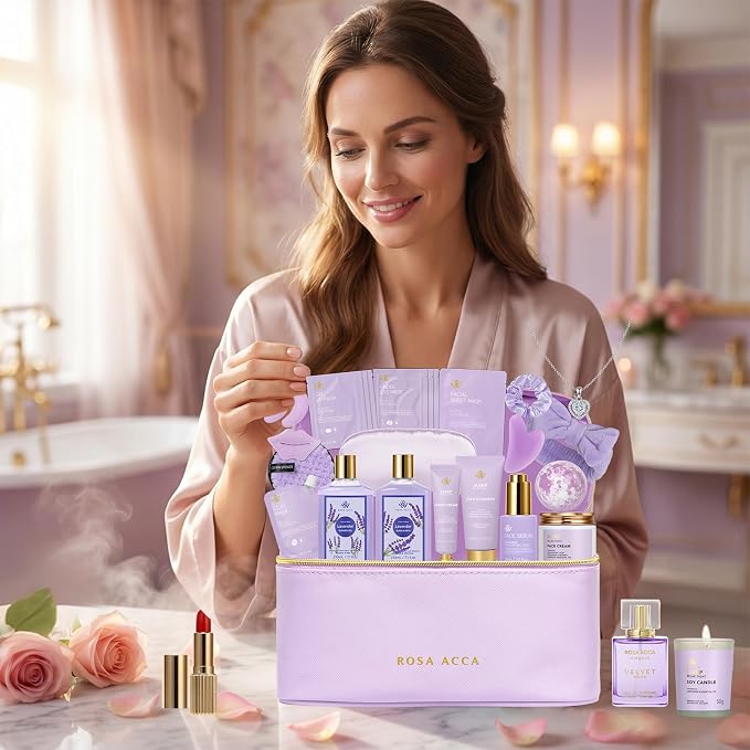 25 Pcs Mother's Day Gift, Lavender Bath & Body Gift Basket Set - Image 3