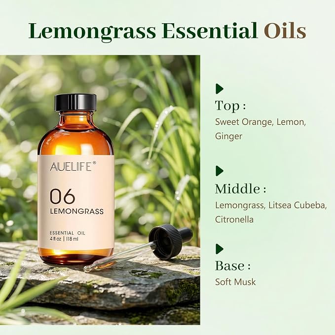 4 Fl Oz Lemongrass Essential Oil, Lemongrass Oil - Image 4