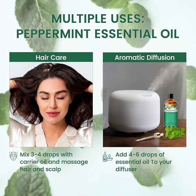 PHATOIL Peppermint Essential Oil, Huge 3.38 Fl Oz Pure and Natural, Premium - Image 4