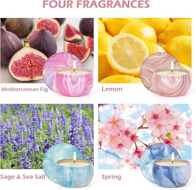 Candles Gift Set for Women, Aromatherapy Candles for Home Scented 4 Pack - Image 2
