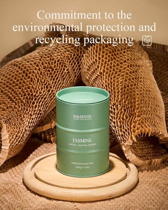 M&SENSE Jasmine Scented Candles Natural Non Toxic, Aromatherapy Candle - Image 5