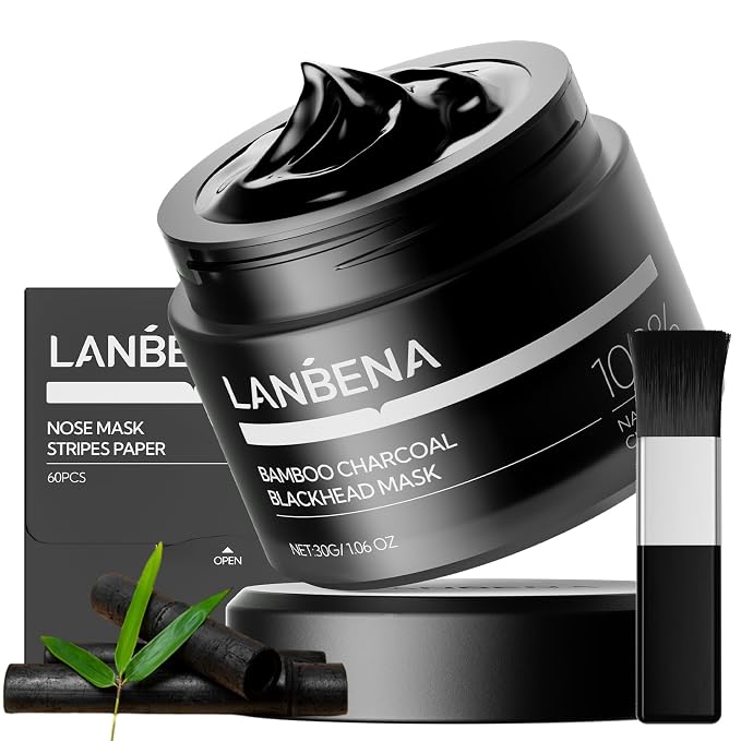 LANBENA Upgraded 2.0 Bamboo Charcoal Blackhead Remover Mask by LANBENA
