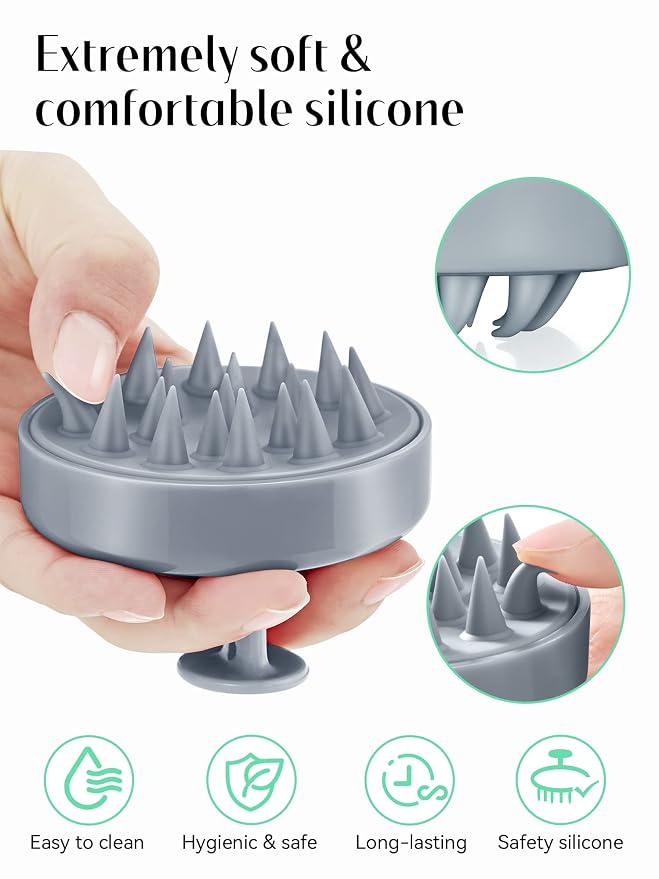 HEETA Scalp Massager Hair Growth, Soft Silicone Scalp Scrubber Shampoo Brush - Image 3