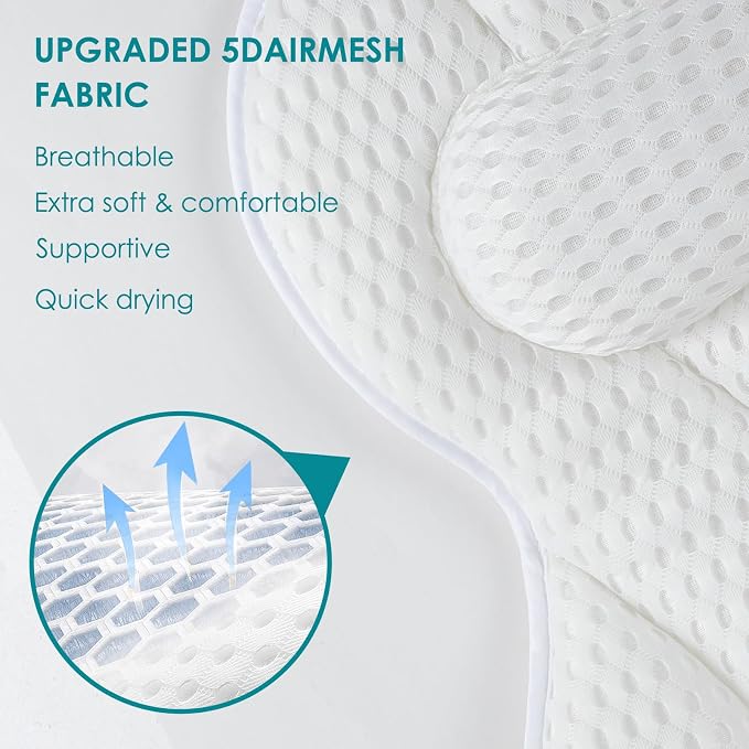 SQLHM Bath Pillows for Tub, Luxury Bath Pillow for Neck and Back Support-with - Image 6