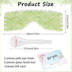 4 Pcs Jade Eye Mask & Skin-Safe Glass Facial Massage Tool, Jade Cooling Mask & - Image 2