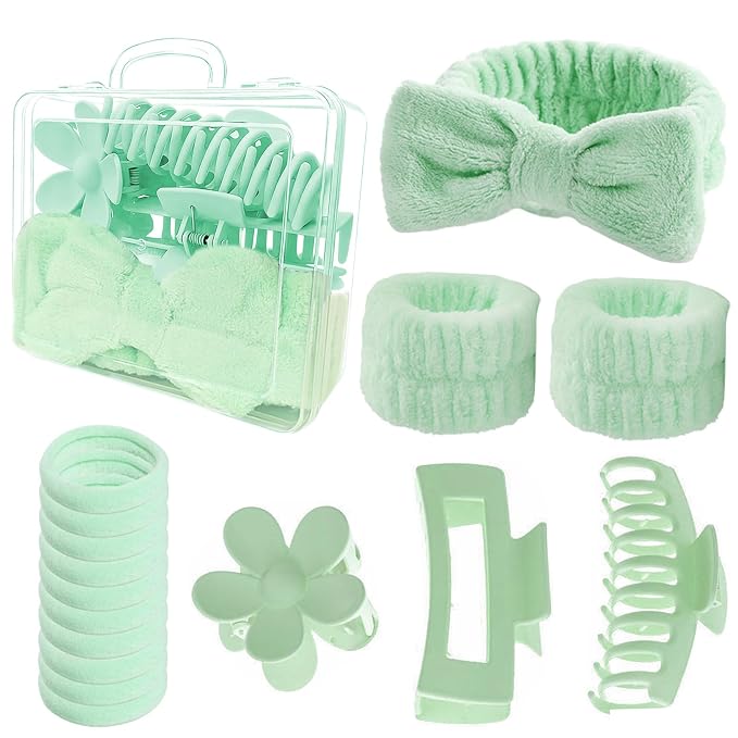 16 Pcs Skincare Headband Set, Face Washing Headband by XiuyingFeng