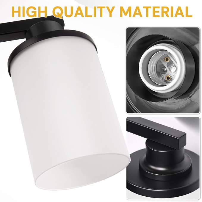 L LOHAS LED Black Bathroom Light Fixtures, 3-Light Vanity Light Over Mirror - Image 4