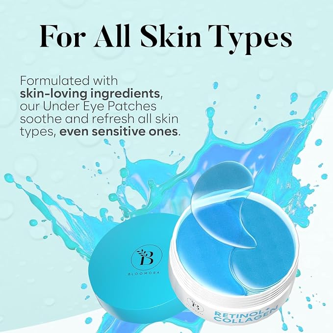BLOOMORA Retinol & Collagen Under Eye Patches, Under Eye Mask - Image 7