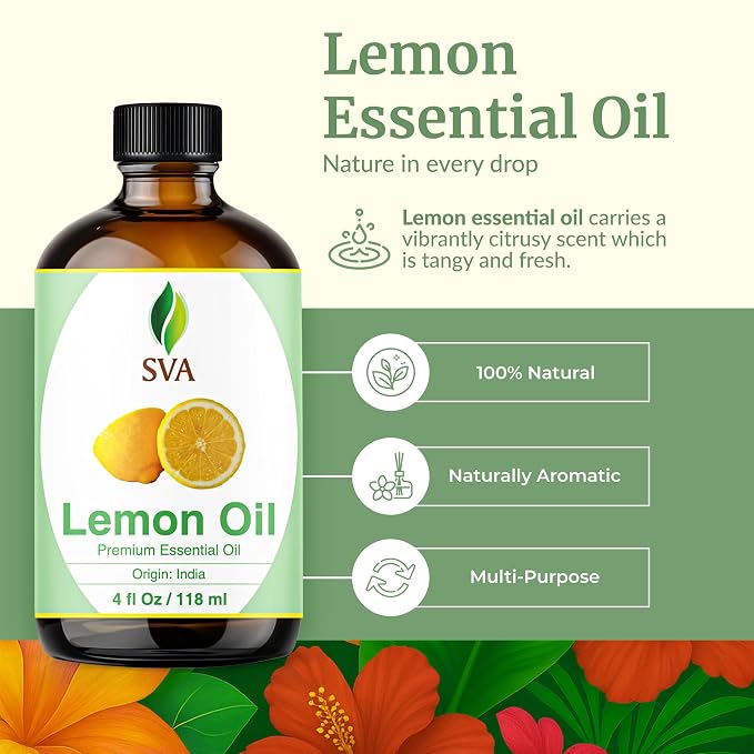 SVA Lemon Essential Oil – 4 Fl Oz – 100% Natural Lemon Oil - Image 2