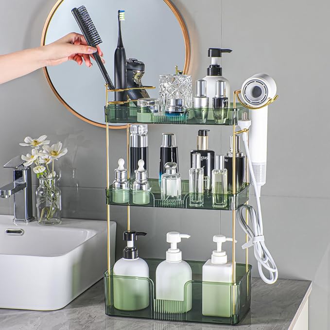 Akinbas 3 Tier Bathroom Organizer Countertop Makeup Perfume Tray Skincare - Image 7