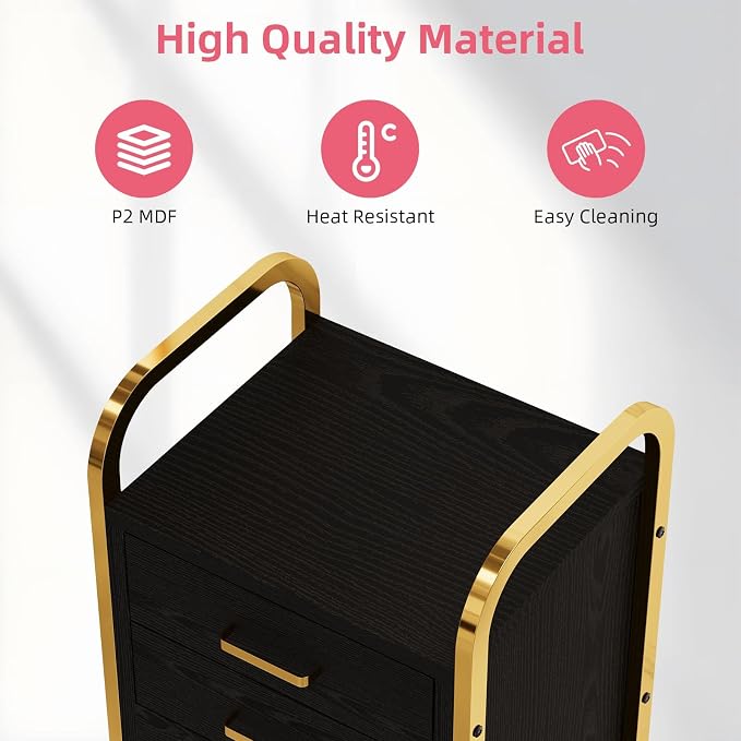 4ever2buy Black and Gold Salon Trolley Cart - Image 4