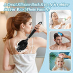Silicone Back Scrubber & Bath Glove Set 2PCS, 13.4'' Gentle Shower Back Scrubber - Image 7