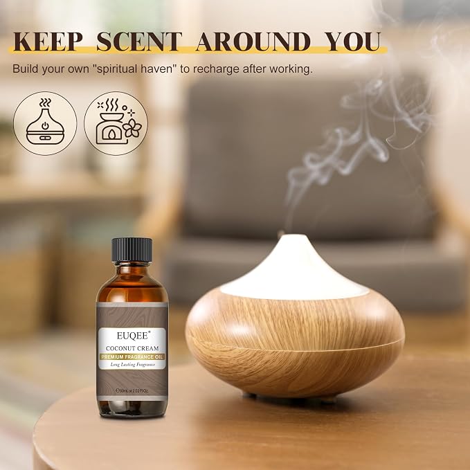 EUQEE 2.02 Fl OZ Coconut Cream Fragrance Oils, Premium Fragrance Essential Oils - Image 5